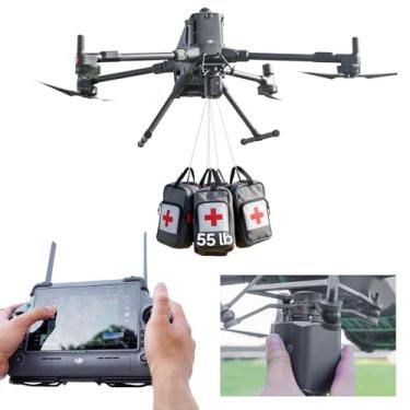 Imagem de LKTOP Matrice M350 RTK/400 Conta-gotas de carga útil para drone DJI M350/M400, sistema de lançamento de airdrop de 4 estágios, liberação de isca de pesca, acessórios de lançador de dispositivo de