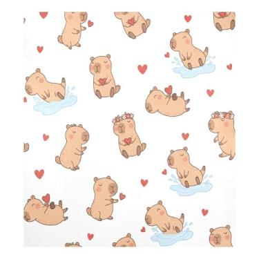 Imagem de Blueangle Capa de ímã de lava-louças capivaras dos namorados, decoração da capa frontal da máquina de lavar louça, adesivos de eletrodomésticos, adesivos de eletrodomésticos, 58 cm C x 66 cm adesivo