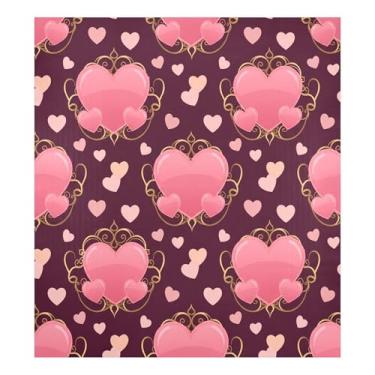 Imagem de Blueangle Corações cor-de-rosa capa de ímã de máquina de lavar louça, decoração frontal da capa da máquina de lavar louça, decalques de armário doméstico, adesivos de eletrodomésticos, 58,4 cm C x 66