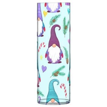 Imagem de CEBUGI Gnomos fofos vaso de flores 10 x 30 cm, vaso cilíndrico para flores, vaso transparente inquebrável para decoração de casa de festa de casamento