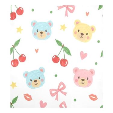 Imagem de Blueangle Capa de ímã para lava-louças com rosto de ursinho de pelúcia dos namorados, decoração de capa de lava-louças frontal, adesivos de eletrodomésticos, adesivos de eletrodomésticos, 58 cm C x 66