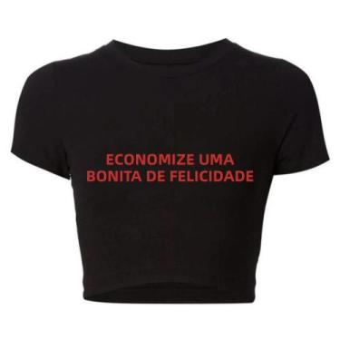 Imagem de Camiseta Cropped Feminina Y2K Grunge Goth save a Horse Ride a Cowboy V