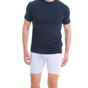 Imagem de Conjunto Camiseta Curta e Bermuda Térmica Segunda Pele Trygg Proteção UV50+ (GG, Preta - Branca)