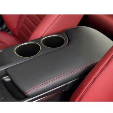 Imagem de Bmolpt Acessórios personalizados para Lexus IS200 IS250 IS300 IS350 2014 2015 2016 2017 2018 2019 2020 capa de caixa de apoio de braço central de couro almofada protetora central (preto com costura