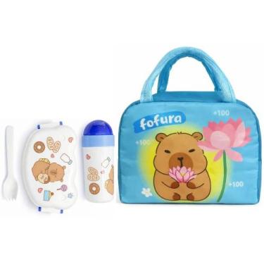 Imagem de Kit Lancheira Térmica Escolar Infantil + Marmita Com Garrafinha Capiva