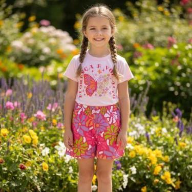 Imagem de Conjunto Curto Infantil Menina Blusa e Shorts-Kely & Kety - Kely Kety,
