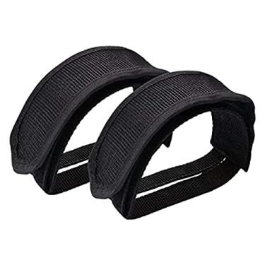 Imagem de aqxreight 1 par de Cinto para Pedal de Bicicleta, Engrenagem Fixa, Capa Ajustável para Pés de Ciclismo Ao Ar Livre para Bicicleta, Lata Preta Com SELF SEGURO Lá para Poliéster Feito de Pedal SEGURO