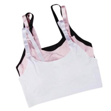 Imagem de Kit 3 Sutiã Top Corte A Laser Bojo Removível Alça Regulável - Mi Amore