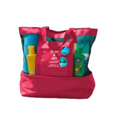 Imagem de Bolsa Para Praia Telada Verão Piscina Piquinique Grande com Compartimento Térmico e Muita Capacidade (Rosa)
