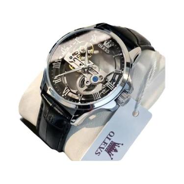 Imagem de Relógio Mecânico Automático De Luxo Masculino OLEVS 6661 Com Esqueleto