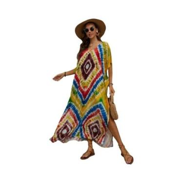 Imagem de Vestido Maxi Kaftan De Praia plus Size Para Mulheres, Cobertura De Mai