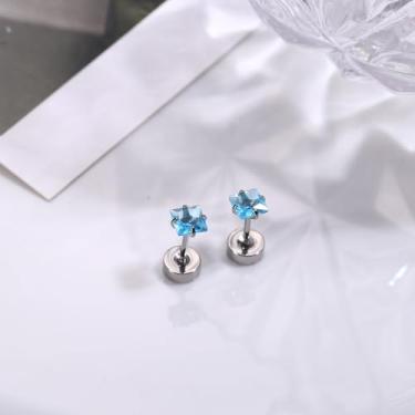 Imagem de Brincos de aço inoxidável cirúrgico de 20 g com costas planas para mulheres e homens, bonitos e pequenos brincos de cartilagem plana para orelhas sensíveis, standard, Aço inoxidável, Sem pedra