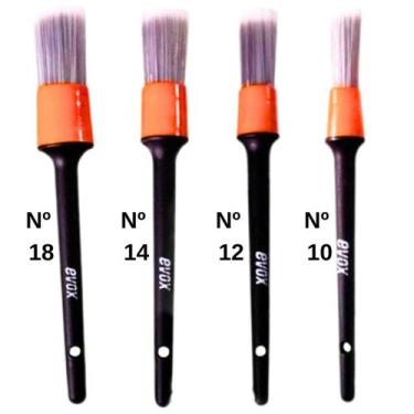 Imagem de Pincel Detalhamento Interno Automotivo Evox 4pç