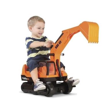 Imagem de Mini Veículo Retroescavadeira Articulada Gigante Construção Infantil -