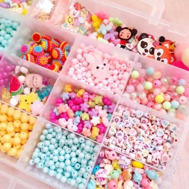 Imagem de Maleta Missangas Fazer Pulseiras Infantil +2000 Pçs - Transp - Tutti F