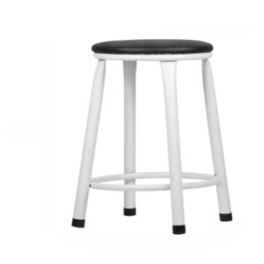 Imagem de Banqueta Baixa de Aço - Ideal para Cozinha Americana, Balcão e Bar, Espaço Residencial ou Comercial, Design Prático e Estável (Preto)