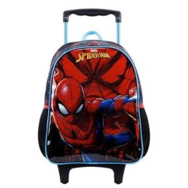Imagem de Mochila Rodinha Infantil Escolar Menino Homem Aranha Spiderman Xeryus Azul 11660-Masculino