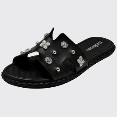 Imagem de Chinelo Feminino Slide Bottons Ouro/Prata Conforto Moleca 5452.254.7800-Feminino