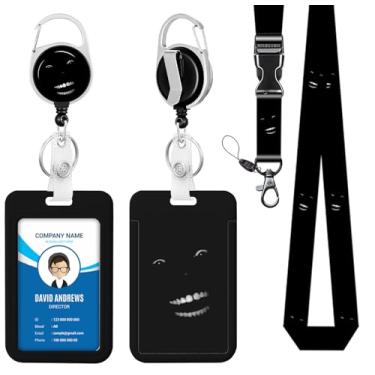 Imagem de Cordão para crachá de identidade, carretel de crachá, homem negro, feminino, fofo, enfermeira, professor, nome, etiqueta, clipe retrátil, chaveiro resistente, trabalho, escritório, presentes