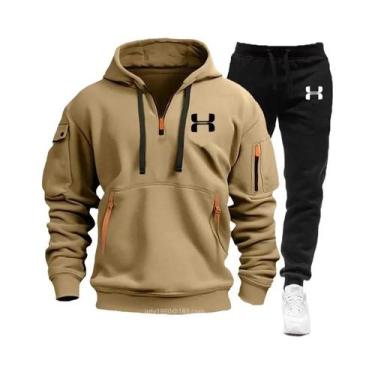 Imagem de Conjunto De Moletom Masculino Para Outono/Inverno Com Capuz E Zíper, C