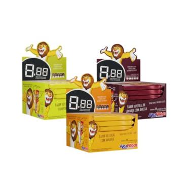 Imagem de Barra de Cereal, Kit com 3 Caixas, 72 Unidades, Sabores Variados, Chocolate, Coco, Banana, Amendoin (3 x Banana + Ameixa + Coco)