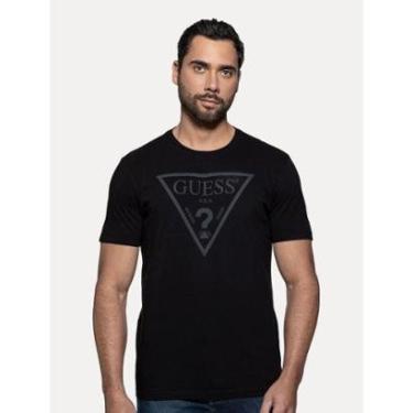 Imagem de Camiseta Guess Masculina Classic Dark Logo Print Preta-Masculino