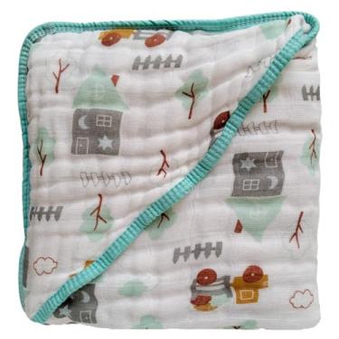 Imagem de Toalha de Banho Bebe Criança Infantil Soft com Capuz De Fralda 100% Algodão 3 camadas Grossa (Fazendinha)