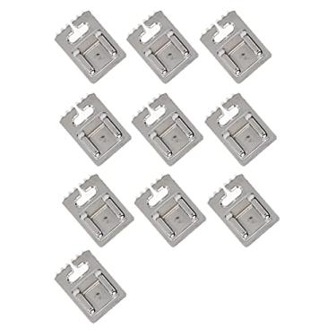 Imagem de Acouto 10 Peças de Aço Inoxidável Conjunto de Calcador de Dobra para Máquina de Costura Doméstica-brilhante, Sem Rebarbas e Compatível Com 5 7 9 (Calcador de 5 ranhuras)
