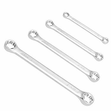 Imagem de YKFLEXT Conjunto de chaves de catraca de caixa dupla E-Torx, 4 conjuntos de chaves de cabeça dupla de 72 dentes E6 E8 E10 E12 E14 E18 E20 e E24 com bolsa de armazenamento (normal)