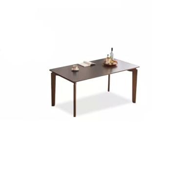 Imagem de ZXLPHA Mesa de jantar, mesa de jantar de madeira maciça, mesa de jantar simples, mesa de jantar, restaurante, sala de estar, mesa de escritório, mesa de cozinha moderna, M: 160 x 90 x 75 cm