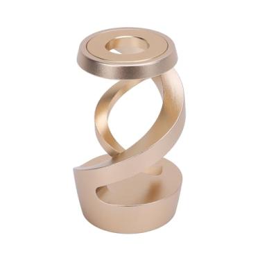 Imagem de KUIDAMOS Mesa Giratória de Metal, Brinquedo, Alívio do Estresse, Giroscópio Espiral Artístico para Adultos, Escritório, Liga de Alumínio, 2.6 X 1,7 Polegadas, de Meditação (Ouro)