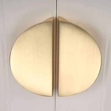 Imagem de HHHJQFAAT 2 peças/1 par de puxadores de móveis semicirculares puxador de gaveta de armário puxador de porta estilo chinês meia lua ferragens de móveis