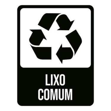 Imagem de Kit 10 Placas Lixo Comum Preta - Sinalizo
