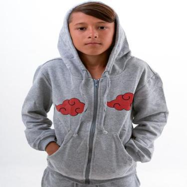 Imagem de Blusa de Moletom Akatisuki Infantil - Glev Conceito, M, Cinza claro
