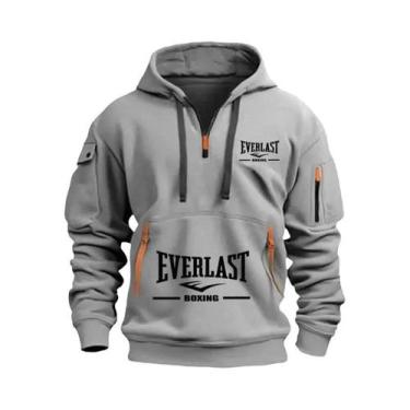 Imagem de Moletom Masculino Casual Com Capuz, Múltiplos Bolsos, Manga Longa, Que