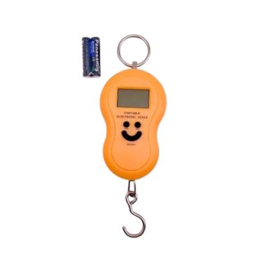 Imagem de Balança Digital Portátil Até 50Kg: Praticidade e Gancho em Alta Precisão em suas Viagens e Pescarias! Cor:Laranja