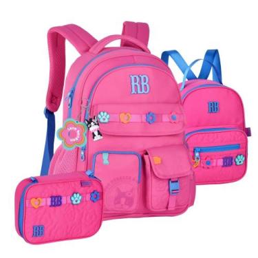 Imagem de Kit Mochila Rebecca Bonbon com lancheira e estojo box 2026 COR:ROSA - 