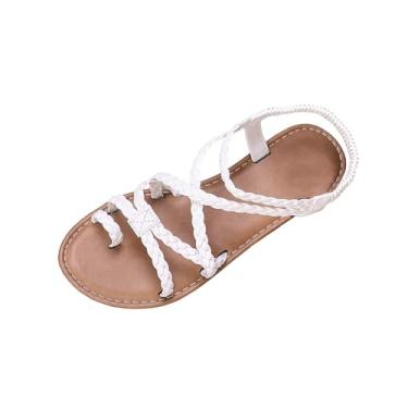 Imagem de Tênis feminino moderno para o dia a dia com tamanhos espaçosos, bico circular, bico exposto, cabedal elástico, salto elástico, plataforma plana, Branco, 35