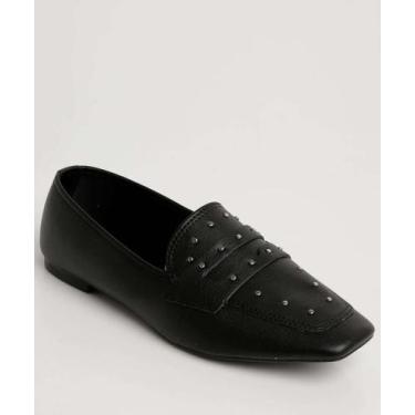 Imagem de Mocassim Loafer Feminino Tachas-60071 - NARA MARTINS, 35, Preto