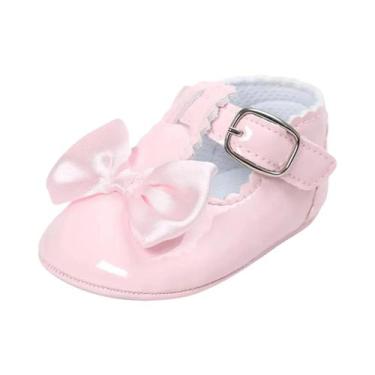 Imagem de Sapatos De Vestir Clássicos Para Bebês Meninas Com Laço, Sola De Borra
