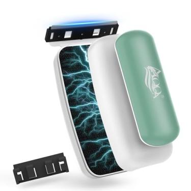 Imagem de AQQA Limpador de vidro magnético para aquário – Limpador de aquário magnético aprimorado com 2 tipos de lâminas, esfregão de vidro de aquário autoflutuante, raspadores de algas para aquários de vidro