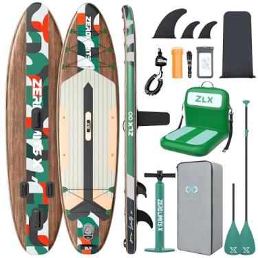 Imagem de ZLX Prancha Inflável Com Assento, De Stand Up Paddle Extra Larga 10'6" Para Adultos, Nadadeira Balanceada Estável E Exclusiva, Sup Antiderrapante, Blow Portátil Iniciantes, Todos Os Níveis Habilidad