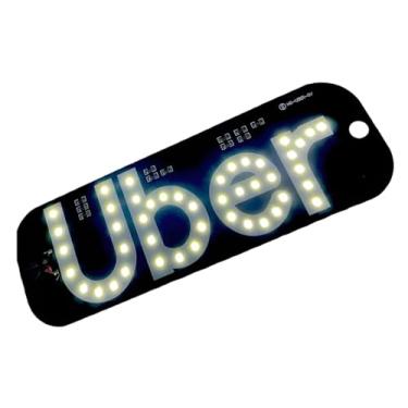 Imagem de Placa LED Luminosa para Motorista de Aplicativo com Ventosa, Letreiro Identificação de aplicativo, Painel Sinalização Para-brisa, USB, Botão Liga/Desliga CORES SORTIDA