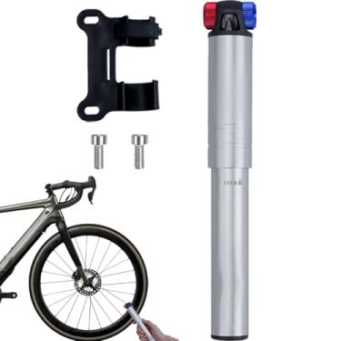Imagem de Bomba de bicicleta, inflador de ar de liga de alumínio 160PSI | Bomba de ar de bicicleta tipo empurrar | para ciclismo de estrada, uso ao ar livre, ciclismo, urbano, rua