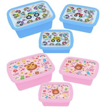 Imagem de Kit 6 potes organizadores 750ml 420ml 220ml Jaguar Kids excelente veda