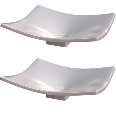 Imagem de Kit 02 Cubas De Apoio Banheiro Lavabo C01 Folha F44 Bege