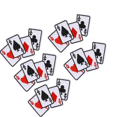 Imagem de GLOGLOW Acessórios de Roupas Remendo, Ferro ou Costura Em Apliques para Decoração de Tecido de Camisetas, Com Design Clássico de Cartas de Jogar, para Roupas, Cachecol, Bolsa, Reparo de Cortina, 5 Peças Poker Ace