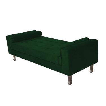 Imagem de Recamier Baú Félix Solteiro 160 Cm Suede - Doce Sonho Móveis Verde