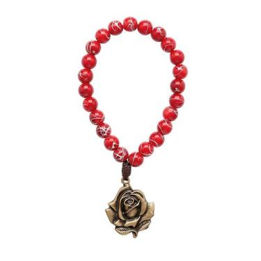 Imagem de Terço Coroa Novena das Rosas Santa Teresinha conta mesclada AR3894 - A