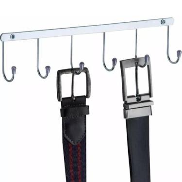 Imagem de Cabide Suporte Porta Cintos E Gravatas Em Aço Cromado Fixo - Schmitt